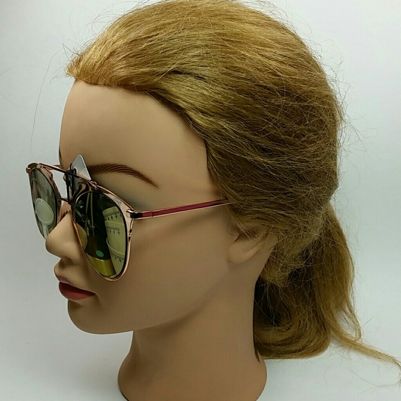 Rose Metal Sunglasses with Pink Metalic Lens - Picture 4 of 8